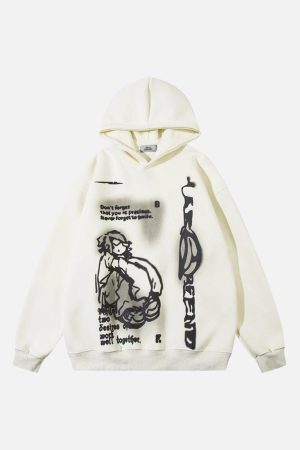 Concert Outfit Funny Cartoon Print Hoodie