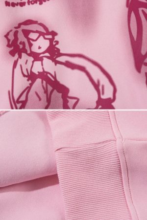 Concert Outfit Funny Cartoon Print Hoodie