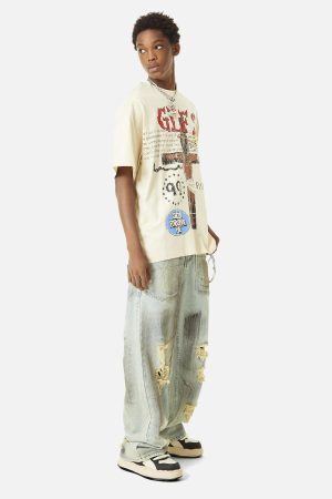 Concert Outfit Funny Jesus Graffiti Street Rap T-Shirt