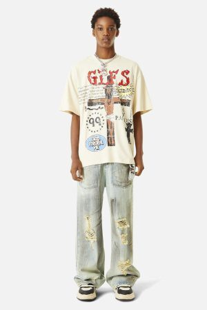 Concert Outfit Funny Jesus Graffiti Street Rap T-Shirt