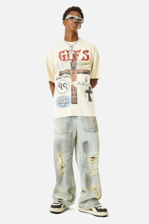 Concert Outfit Funny Jesus Graffiti Street Rap T-Shirt