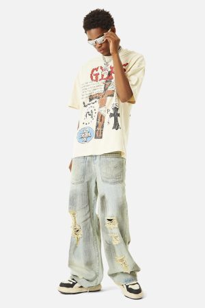 Concert Outfit Funny Jesus Graffiti Street Rap T-Shirt