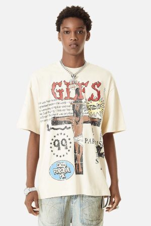 Concert Outfit Funny Jesus Graffiti Street Rap T-Shirt