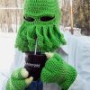 Concert Outfit Funny Knit Masked Octopus Hat