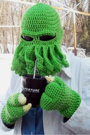 Concert Outfit Funny Knit Masked Octopus Hat