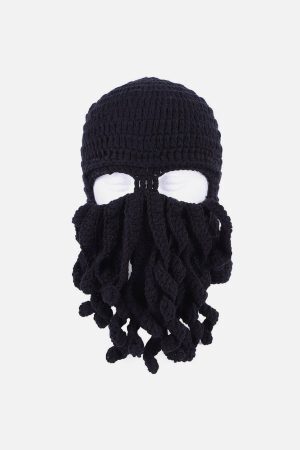 Concert Outfit Funny Knit Masked Octopus Hat