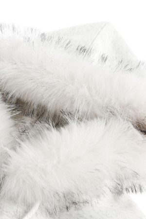 Concert Outfit Fur Collar Stitch Detail Cardigan