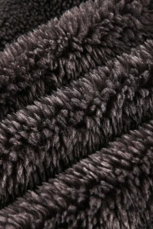 Concert Outfit Fur Hooded Quilted Sherpa Jacket