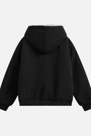 Concert Outfit Fur Hooded Zip Up Quilted Jacket