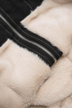 Concert Outfit Fur Lined Zip Up Hooded Bomber Jacket