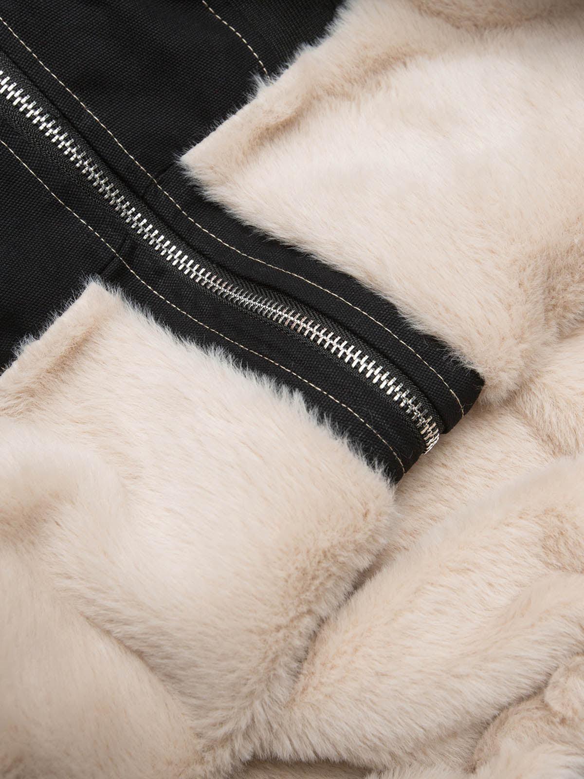 Concert Outfit Fur Lined Zip Up Hooded Bomber Jacket Concert Outfit Fur Lined Zip Up Hooded Bomber Jacket