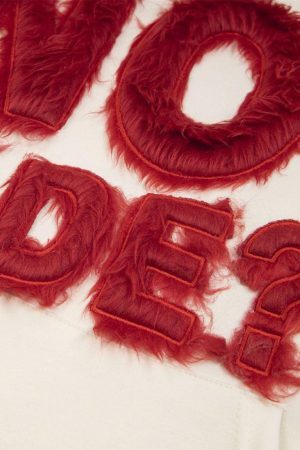 Concert Outfit Fur Patchwork Embroidered Stitching Hoodie