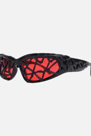 Concert Outfit Futuristic Wavy Frame Sunglasses