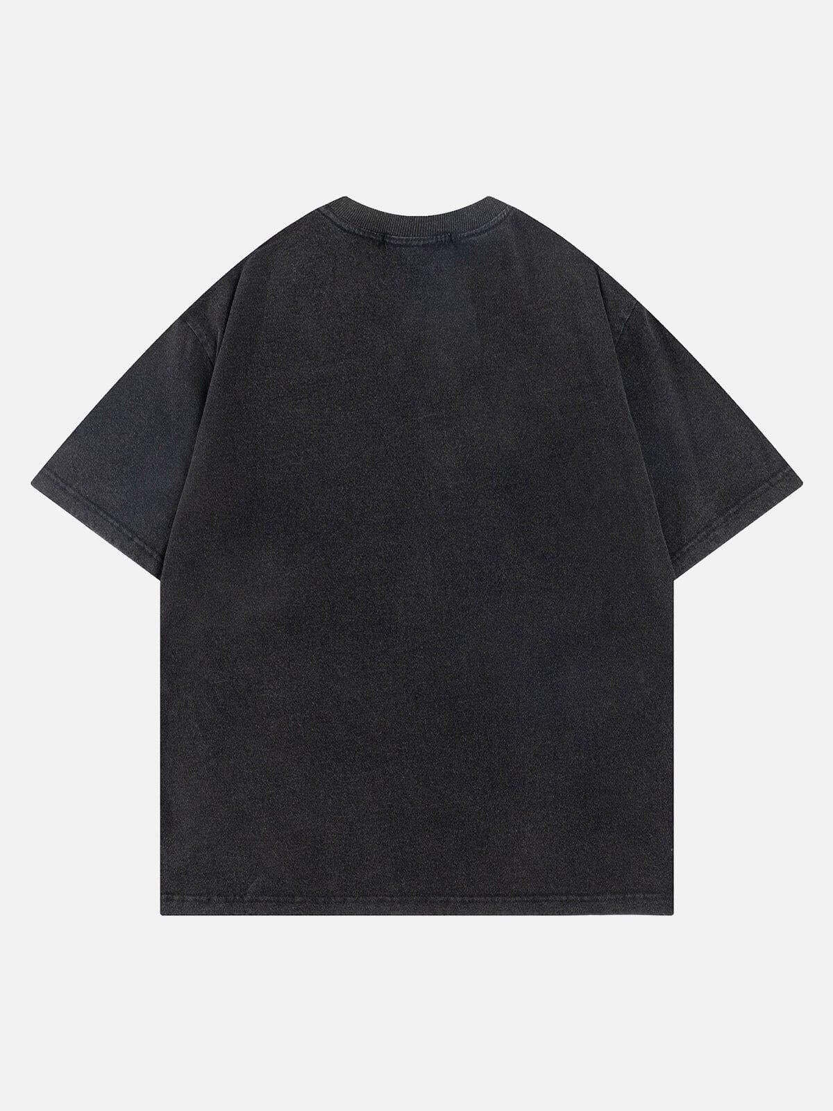 Concert Outfit Fuzzy Font Print Washed Tee Concert Outfit Fuzzy Font Print Washed Tee