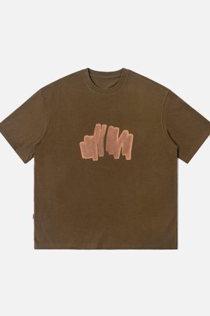 Concert Outfit Fuzzy Graffiti Print Tee