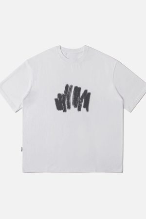 Concert Outfit Fuzzy Graffiti Print Tee