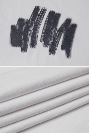 Concert Outfit Fuzzy Graffiti Print Tee