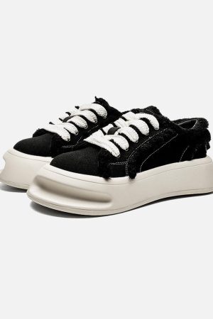 Concert Outfit Fuzzy Trim Chunk Shoes