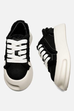 Concert Outfit Fuzzy Trim Chunk Shoes