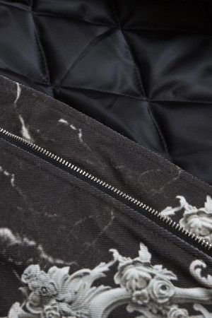 Concert Outfit Gem Printed Quilted Bomber Jacket