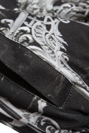 Concert Outfit Gem Printed Quilted Bomber Jacket