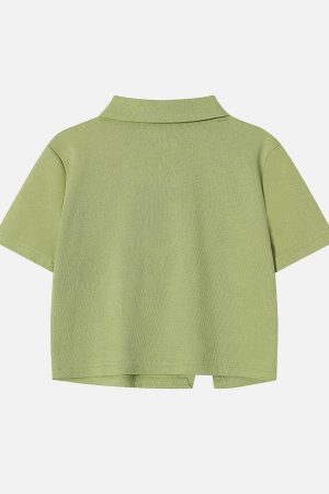 Concert Outfit Geometric Zip Up Crop Tee