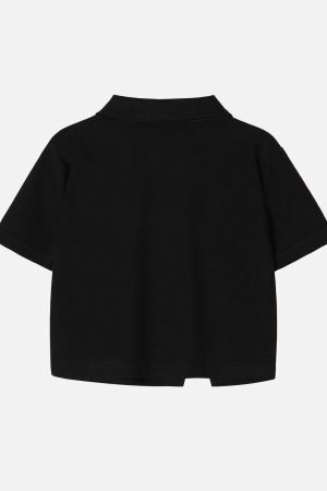 Concert Outfit Geometric Zip Up Crop Tee