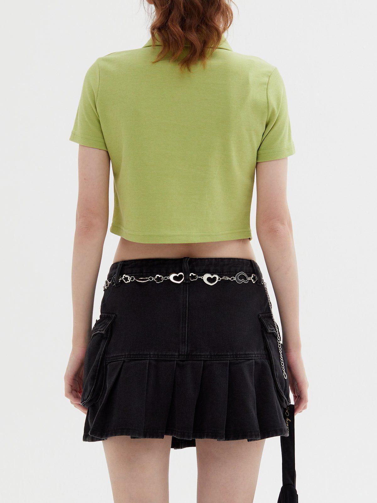 Concert Outfit Geometric Zip Up Crop Tee Concert Outfit Geometric Zip Up Crop Tee