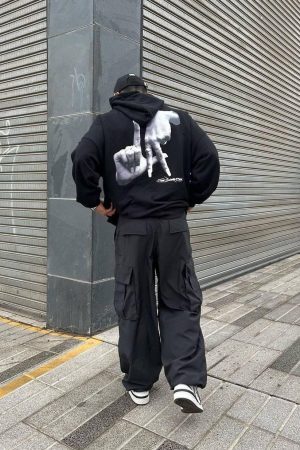 Concert Outfit Gesture Print Hoodie