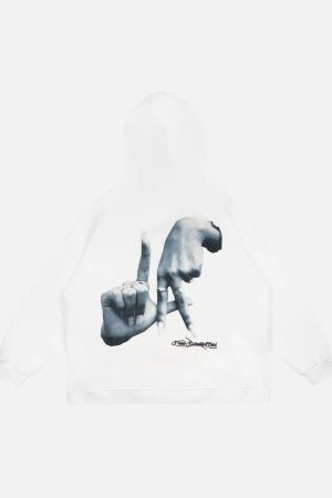 Concert Outfit Gesture Print Hoodie