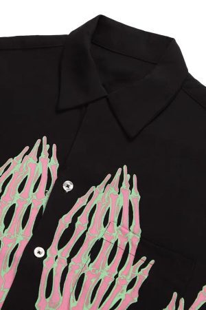 Concert Outfit Ghost Hand Ghost Claw Casual Print Shirt