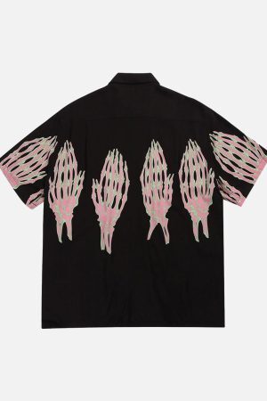 Concert Outfit Ghost Hand Ghost Claw Casual Print Shirt