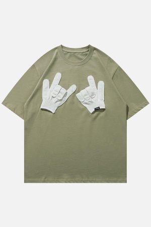 Concert Outfit Gloves Gestures Graphic Tee