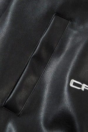 Concert Outfit Gothic Alphabet Patch Racing Collar Jacket