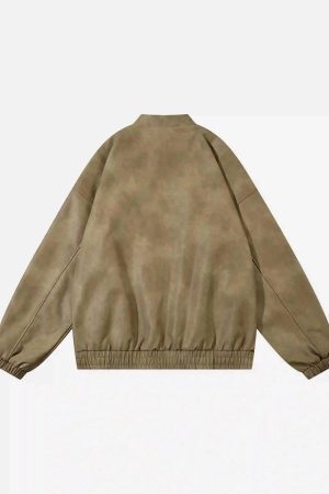 Concert Outfit Gothic Alphabet Patch Racing Collar Jacket