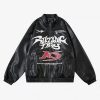 Concert Outfit Gothic Alphabet Patch Racing Collar Jacket