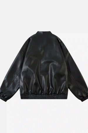 Concert Outfit Gothic Alphabet Patch Racing Collar Jacket