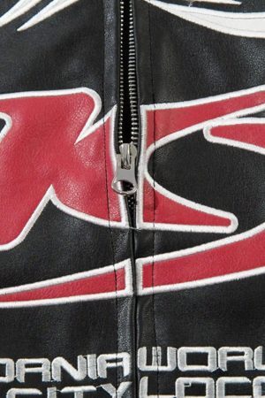 Concert Outfit Gothic Alphabet Patch Racing Collar Jacket