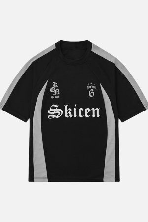 Concert Outfit Gothic Font Jersey Street Rap T-Shirt