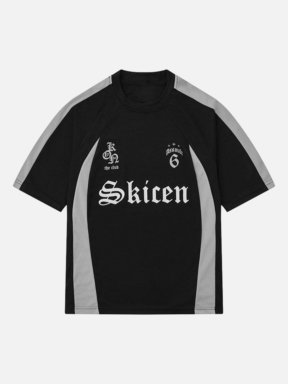 Concert Outfit Gothic Font Jersey Street Rap T-Shirt Concert Outfit Gothic Font Jersey Street Rap T-Shirt