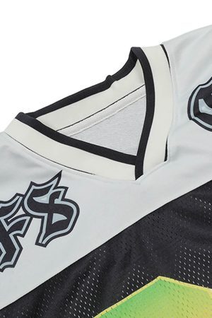 Concert Outfit Gothic Style Embroidered Jersey T-Shirt