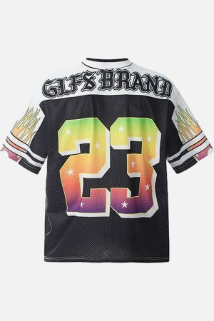 Concert Outfit Gothic Style Embroidered Jersey T-Shirt