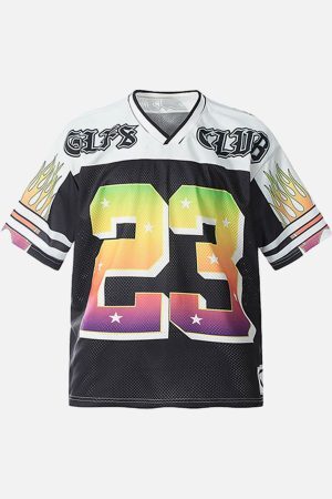 Concert Outfit Gothic Style Embroidered Jersey T-Shirt