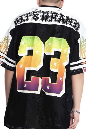 Concert Outfit Gothic Style Embroidered Jersey T-Shirt