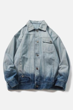 Concert Outfit Gradient Denim Jacket