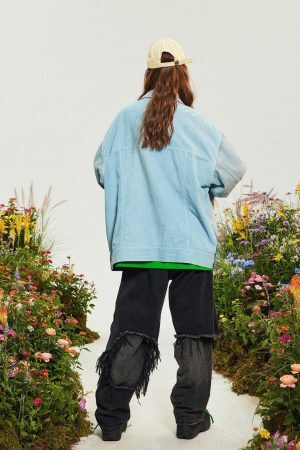 Concert Outfit Gradient Denim Jacket