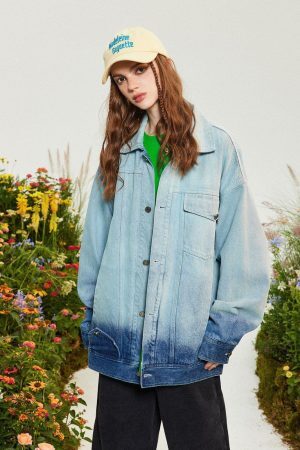 Concert Outfit Gradient Denim Jacket