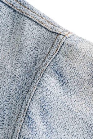 Concert Outfit Gradient Denim Short-Sleeve Shirt