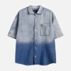 Concert Outfit Gradient Denim Short-Sleeve Shirt