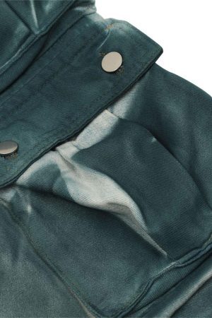 Concert Outfit Gradient Dip Dye Wash Multi-Pocket Cargo Jeans